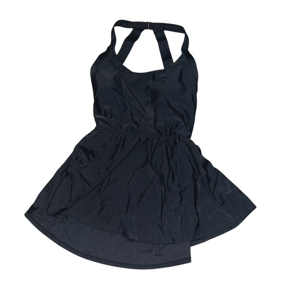 Halara Halter Pleated One Piece Swimsuit Sz Small Womens Black - Picture 5 of 14